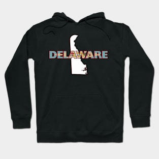 Delaware Colored State Letters Hoodie